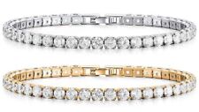 Women's 18k White Gold Plated Tennis Bracelet Made With Swarovski Elements picture