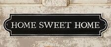 New Primitive Vintage Farmhouse Black HOME SWEET HOME Sign Wall Hanging 17