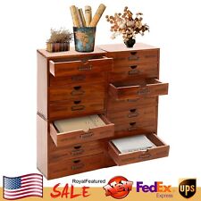 Elegant Wooden File Cabinet with 16 Drawers 4-Slot Large Storage Box Cabinet picture