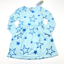 Cat & Jack Girls Sz Med (7/8) Mint w/Blue Stars Dress, Long Sleeve, Pockets, NWT picture