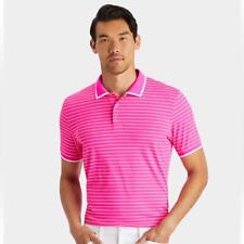 G/FORE FINE LINE BANDED SLEEVE TECH PIQUÉ POLO DAY GLOW PINK Size LARGE NWT picture