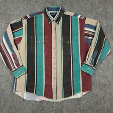 VINTAGE Wrangler Shirt Mens Extra Large Blue Black Rodeo Riding Striped Cowboy picture