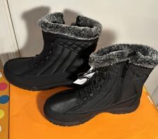 Totes Eve Faux Fur Lined Snow Boots Side Zip Ladies 10M 1 Lace Missing Orig $40 picture