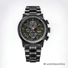New Citizen Eco-Drive Men's Chronograph Black 43MM Watch CA0805-53X picture