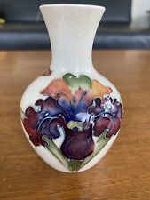 Vintage Moorcroft Pottery Iris Mini Bud Vase 3.75”  Made In England 1950’s picture