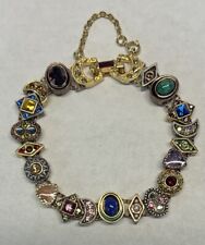 Sweet Romance Canterbury Slide Bracelet Multicolor Jeweled Victorian Revival  7