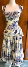 1950s Haute Couture Halter Dress Bombshell Floral Vintage Size S RARE Rockabilly picture