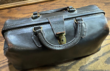 Vintage SCHELL Black Leather Medical Doctors Bag  ~ Dr's Housecall Case picture
