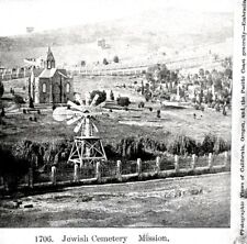 c.1865 SAN FRANCISCO JEWISH CEMETERY (NOW DOLORES PARK) CHAPEL,WINDMILL~NEGATIVE picture