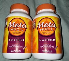 Metamucil Multi-health Psyllium Fiber Supplement Capsules 300 Ct 2 pack picture