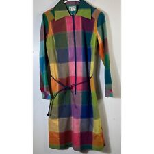 Womens Vintage 50s 60s Nelly Don Colorblock Zip Belt Dress Multicolored 12 picture