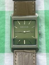 Breda Olive Green Dial Silver Tone Brown Band Women’s Quartz Watch picture