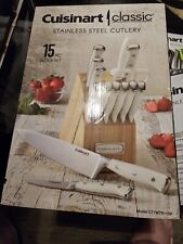 Cuisinart Classic Stainless Steel 15-Piece White  Cutlery Set w/ Block picture