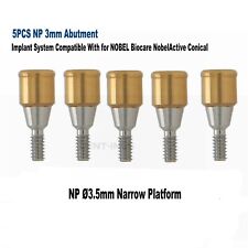 5PCS Ti-base Dental Abutments 3mm for Nobel Active NP Ø3.5mm Narrow Platform picture