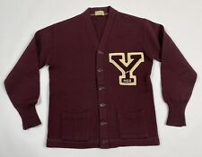 VTG 1940s/50’s Maroon Varsity Letterman Cardigan Sweater (Size Unknown) USA picture