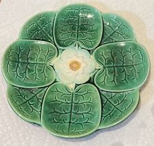 Antique Majolica Lily Pad and Floral Plate c.1800's picture