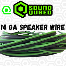 14 Gauge CCA Speaker Wire Soundqubed 25ft, 50ft, 100ft Green/Black Car Audio picture