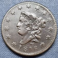1816 Coronet Matron Head Large Cent 1c High Grade AU + Details #61631 picture