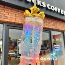 2021 China Starbucks Valentine Siren Golden Crown Glass 14oz Straw Cup Tumbler picture