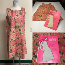 Vintage 1960’ Paper Dress w /Original Packaging. Floral Print Shift Style Dress picture