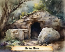 The Tomb is Empty / He has Risen / Jesus Christ / Christian Art Printable 8 x 10 picture