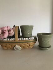 2005 Longaberger Collectors Club Miniature PEONY Basket Combo With Peony Pots picture