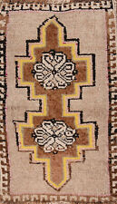 Vintage Tribal Geometric Anatolian Hand-made Turkish Foyer Rug Accent Carpet 2x3 picture