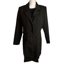 Vintage Lisa Jo 2 Pc Pinstripe Dress and Jacket Size 11/12 Dark Charcoal Gray picture