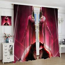 Wanda Vision Scarlet Witch Window Curtains 2 Panels Thicken Blackout Drapes 2PCS picture