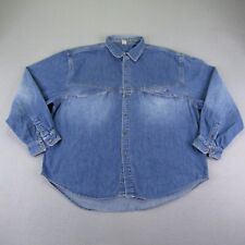 Vintage Marithe Francois Girbaud Shirt Mens XL Blue Denim Jean Button Up 90s picture
