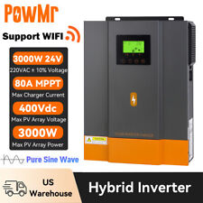 PowMr 3000W Solar Hybrid Inverter 24V Built in MPPT 80A Solar Controller 230VAC picture