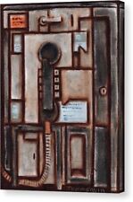 Abstract Wall Art Flat Payphone Modern Abstract Telephone Canvas Wall Art Print picture