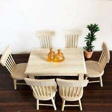 Set 1/12 Scale Dollhouse Miniature Dining Room Furniture Wooden Table and Chairs picture