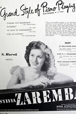 SYLVIA ZAREMBA Pianist and Soloist 1940s Booking Ad Concert Orchestra Performer picture