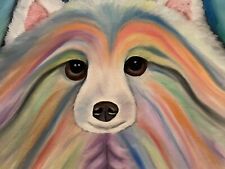 Original oil painting signed 11 x 14 Beautiful Abstract Dog Face picture