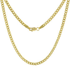 14k Yellow Gold 3mm Men Women Miami Cuban Link Chain Bracelet Necklace Hollow picture