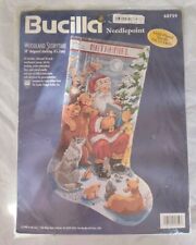 Christmas Holiday 1998 Bucilla Woodland Storytime Needlepoint Stocking Kit 60759 picture