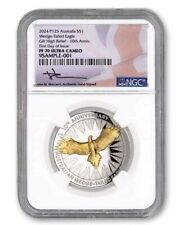 2024 Australia Wedge Tailed Eagle 10th Gilded NGC FDOI PF70 UC Signed 1oz Silver picture