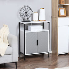 Modern Storage Sideboard Kitchen Cabinet with Doors and Open Shelf, Grey picture