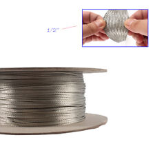 Tinned Copper Braid Sleeve Shielding Metal Flexible EMI RFI Wire Mesh Lot picture