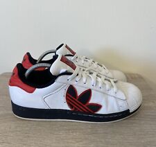 Vintage Adidas, leather, tennis shoes, white red and black size 10 picture