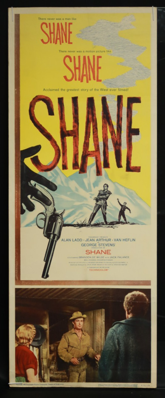 Shane 1959 Poster Insert 14 x 36 NSS R59/114 Alan Ladd Jean Arthur Rerelease