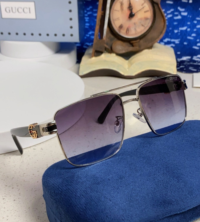 Gucci GG1289S Sunglasses Gold Metal Frame Purple‑Blue Gradient Lens 61‑14‑145