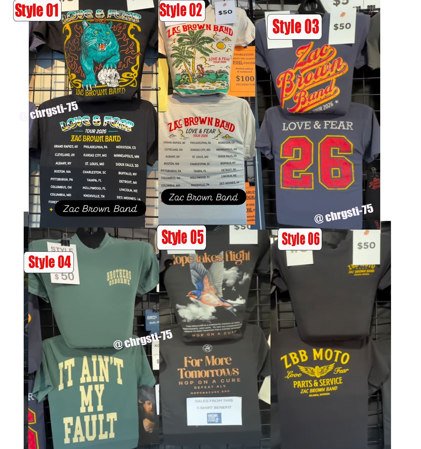 Zac Brown Band Love & Fear Tour 2026 T-Shirt Reprint
