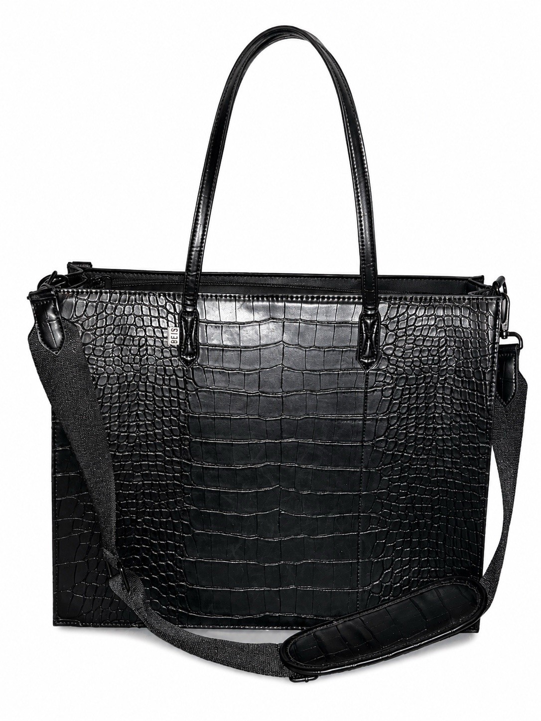 BÉIS The Work Tote Black Croc Laptop Bag Shoulder Tote (larger Size) BÉIS The Work Tote Black Croc Laptop Bag Shoulder Tote (larger Size)