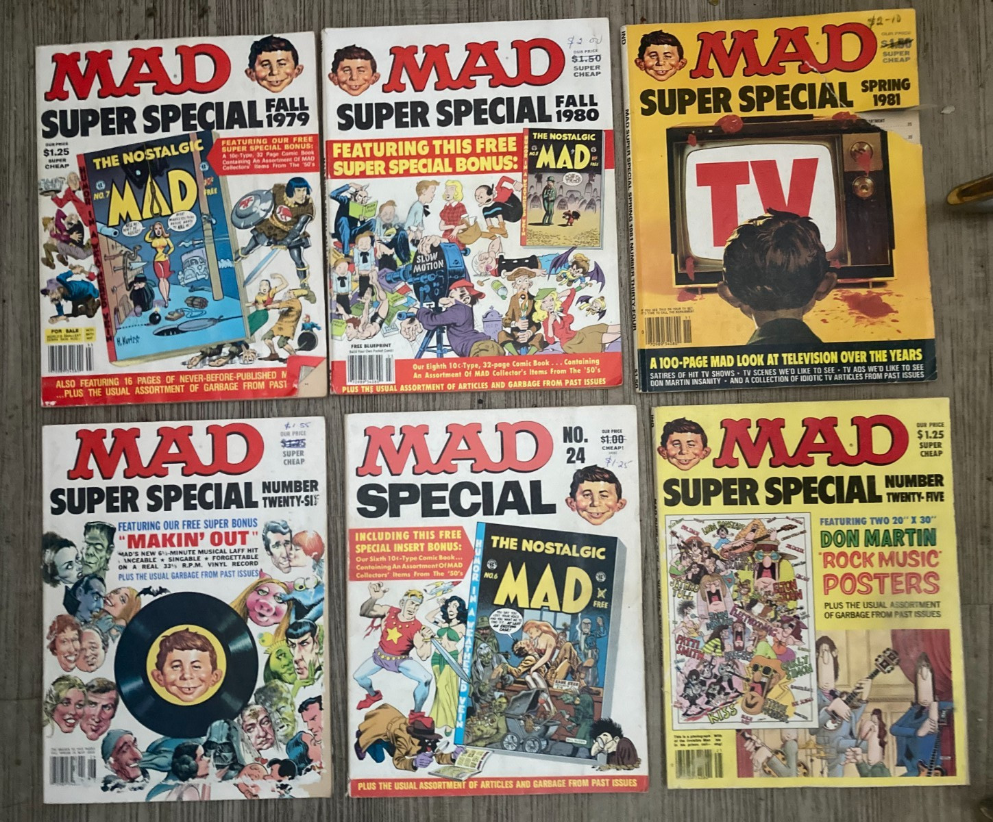 Vintage MAD Super Special Magazine Lot x6 1970s 1980s EC Comics Alfred E Neuman
