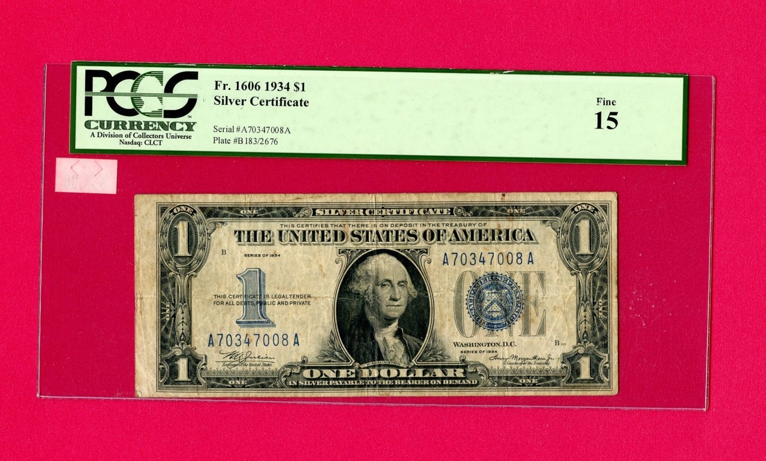 ~~ 1934 ~~ ~~~ Silver Certificate ---- PCGS F15 == == == == == ~~ 1934 ~~ ~~~ Silver Certificate ---- PCGS F15 == == == == ==