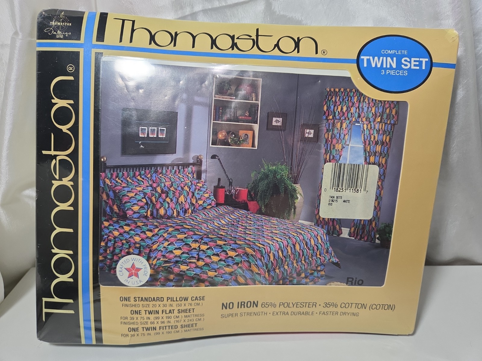 Vintage Thomaston Geometric Mosic 80s/90s Twin Sheet Set