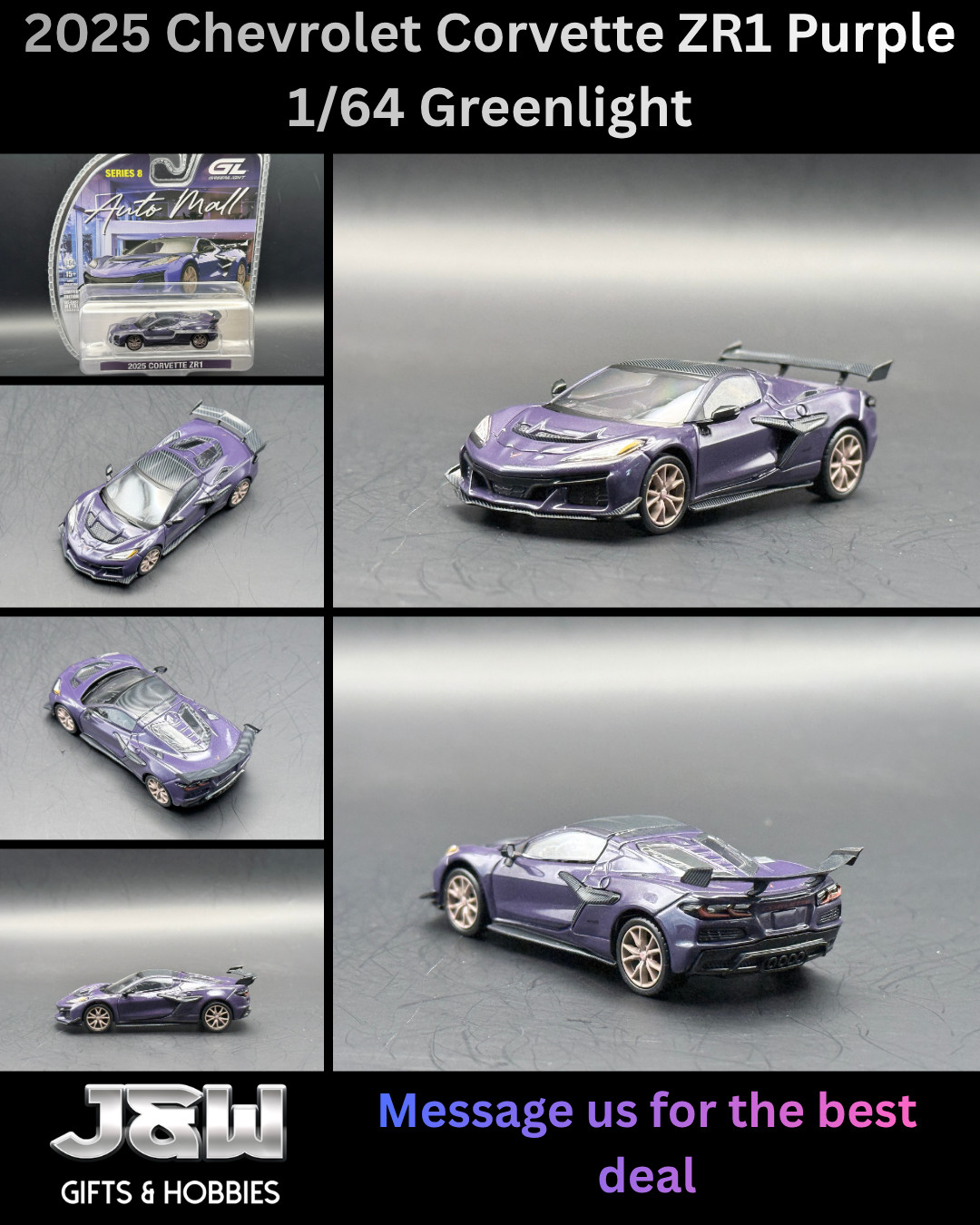 Greenlight 2025 Chevrolet Corvette ZR1 Purple 68080 F 1/64