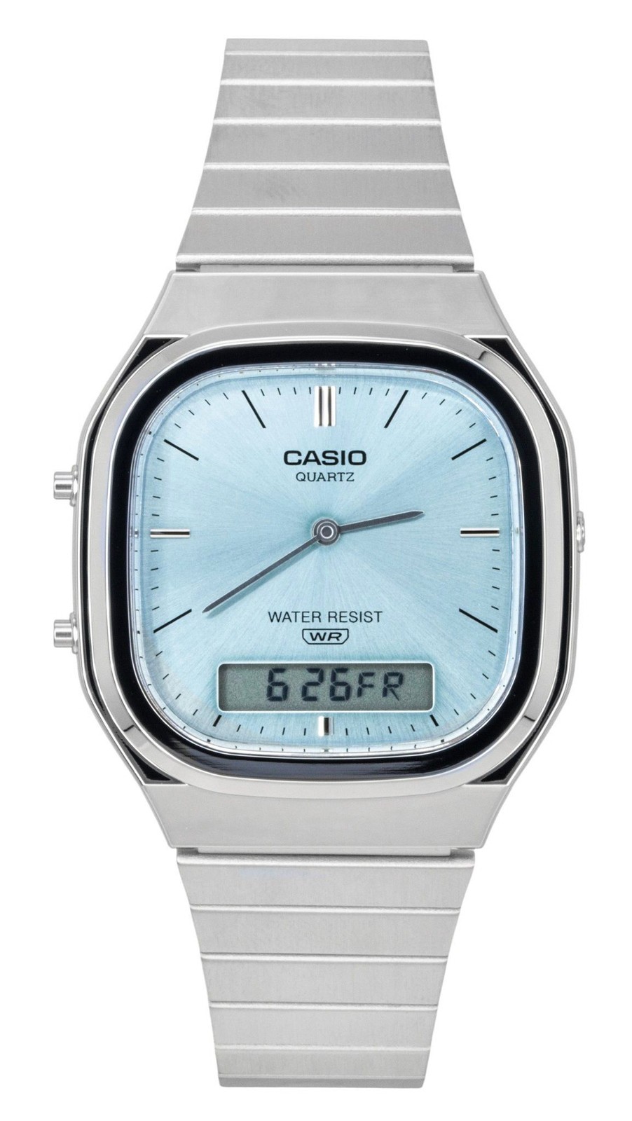 Casio Vintage Stainless Steel Light Blue Dial Quartz AQ-240E-2A Unisex Watch Casio Vintage Stainless Steel Light Blue Dial Quartz AQ-240E-2A Unisex Watch